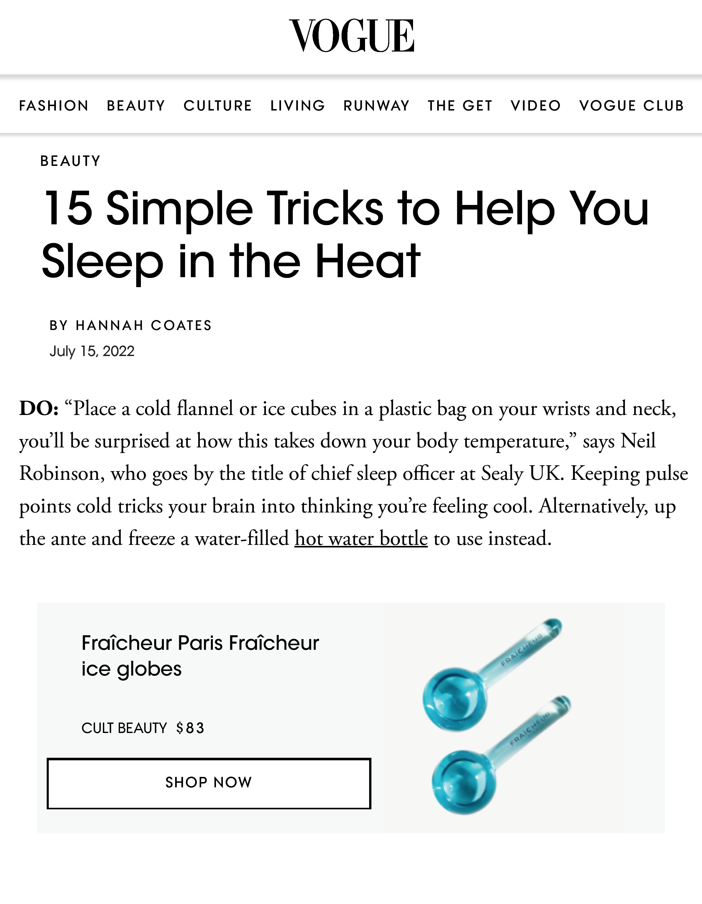 How to sleep in the heat: