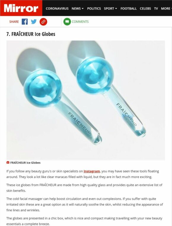 “The cold facial massager can help boost circulation and even out complexions”